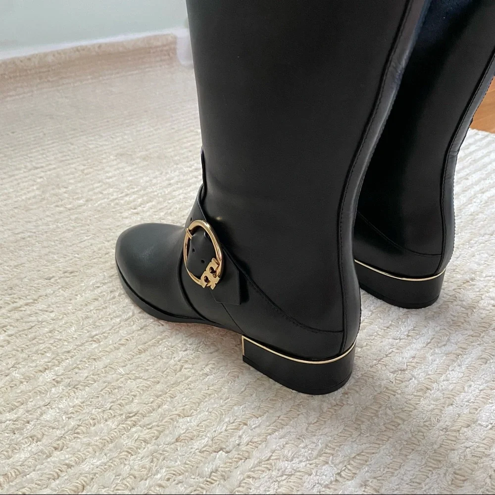 NWT Tory Burch Sofia black leather riding boots